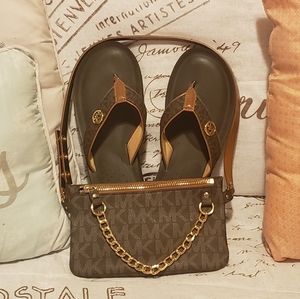 MK Waist bag and flip flops